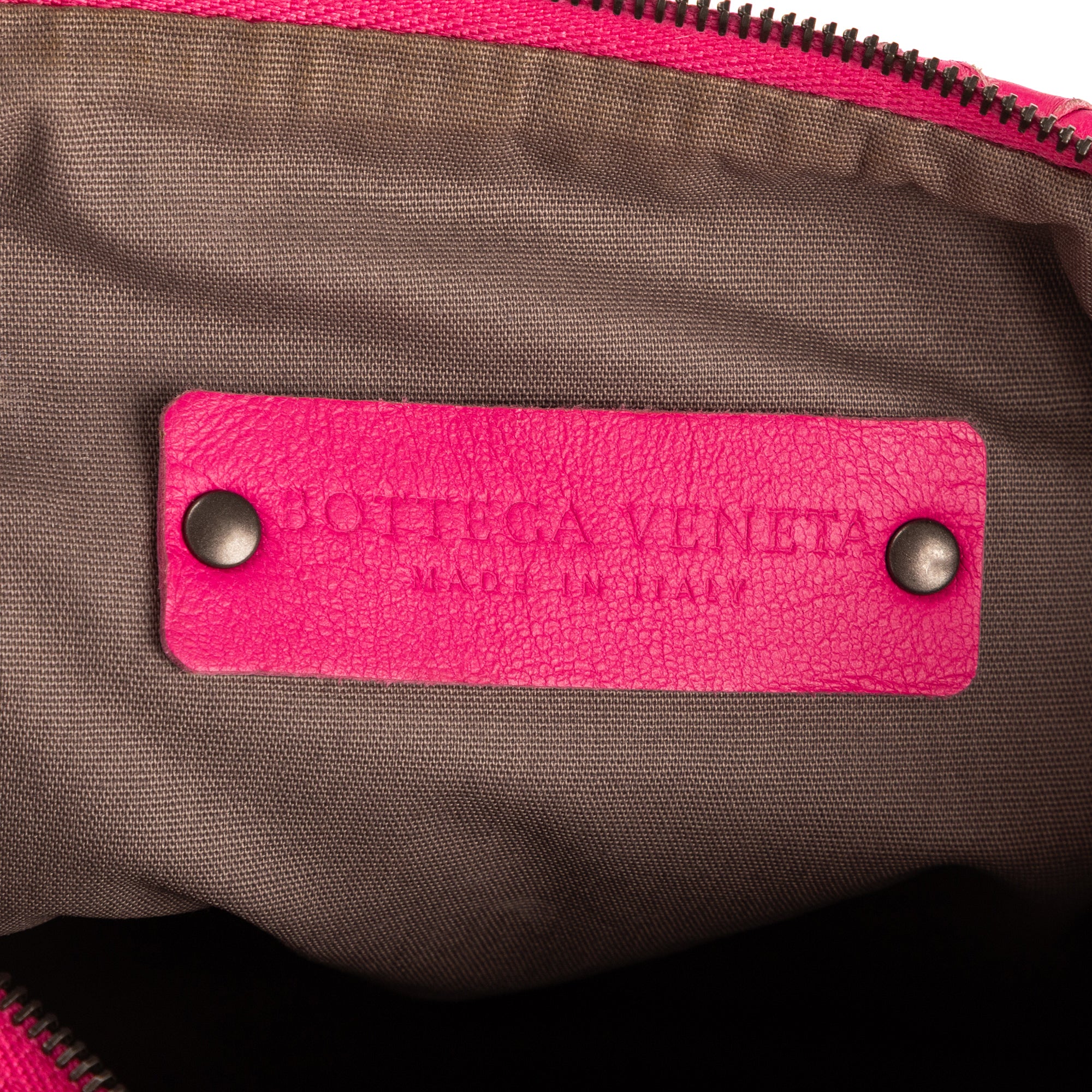 Crossbody Bucket Hobo Mini Fuchsia Intrecciato Leather