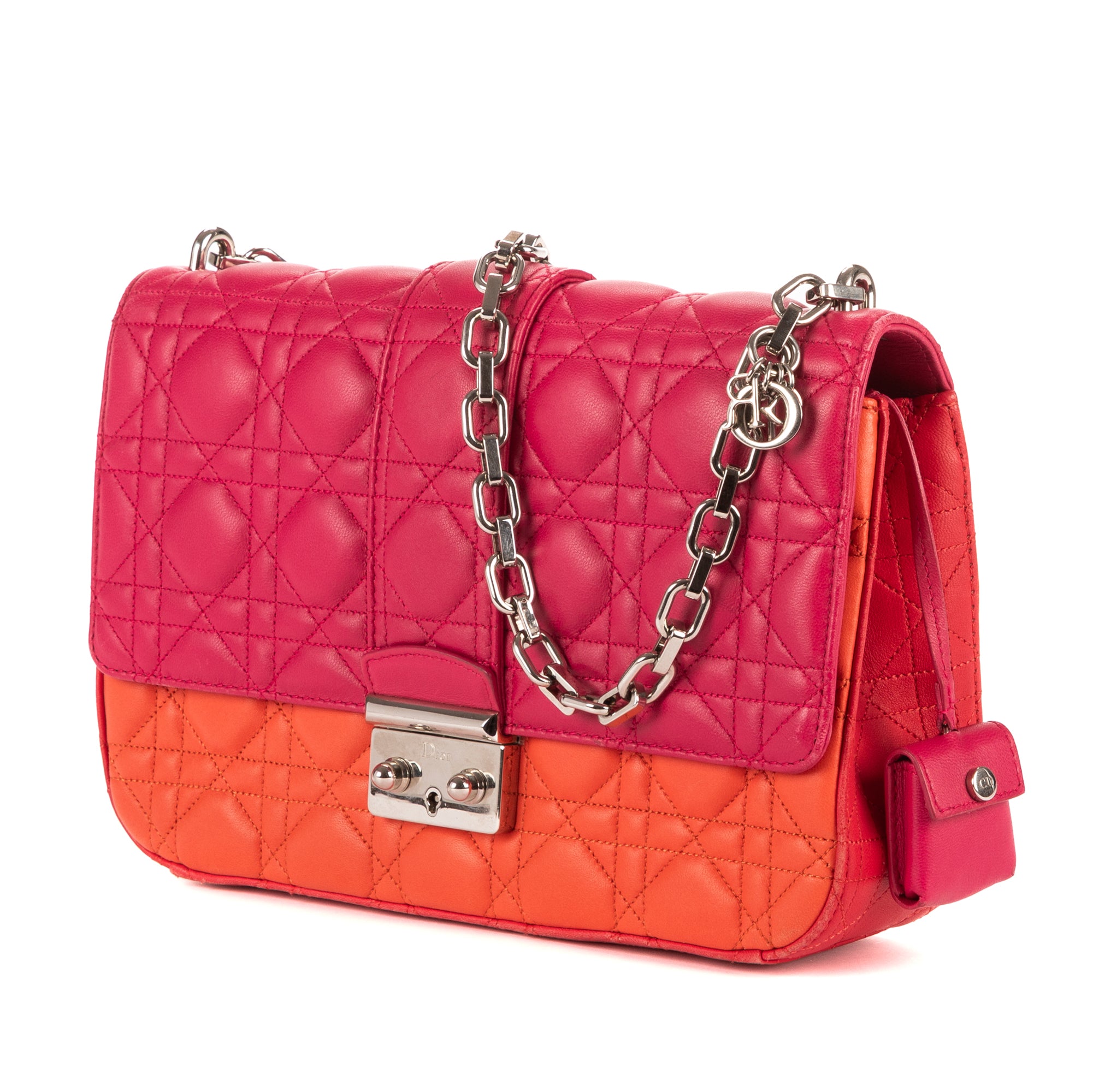 Crossbody Miss Dior Medium Pink Cannage Leather