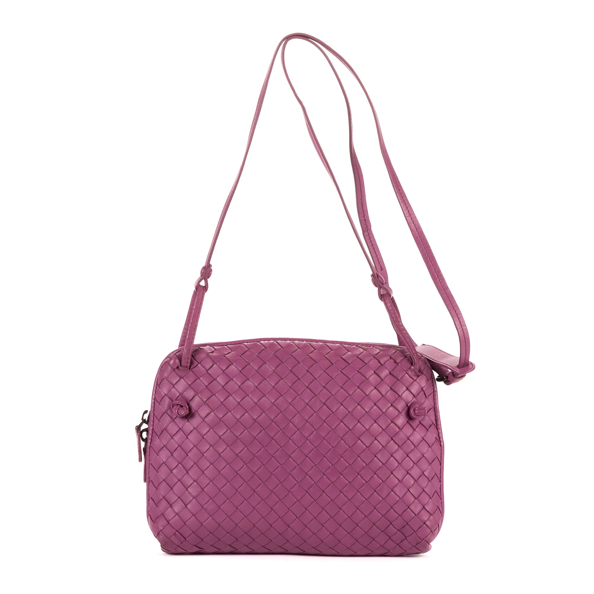 Crossbody Nodini Purple Intrecciato Leather