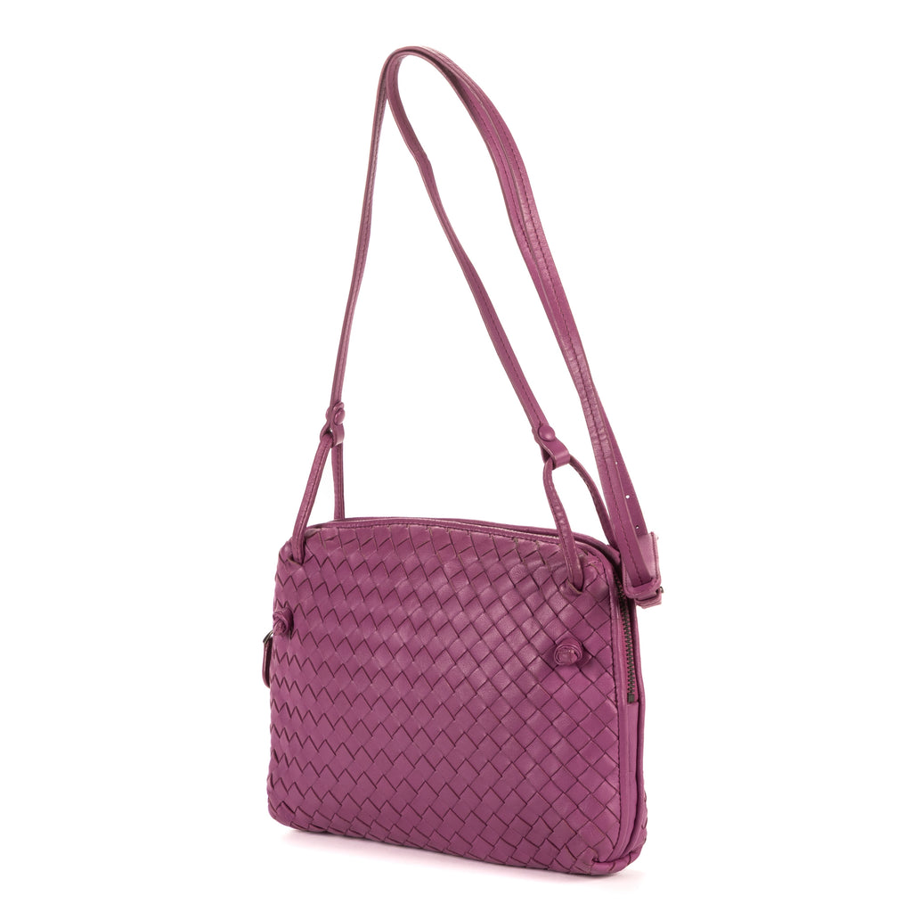 Crossbody Nodini Purple Intrecciato Leather