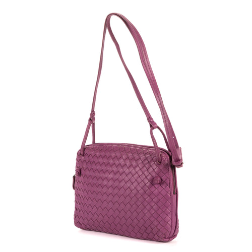 Crossbody Nodini Purple Intrecciato Leather