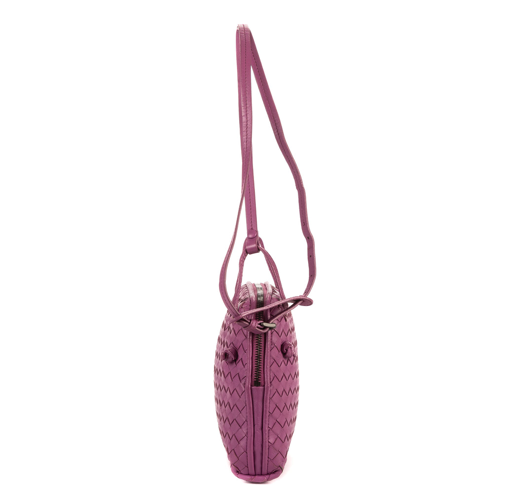 Crossbody Nodini Purple Intrecciato Leather