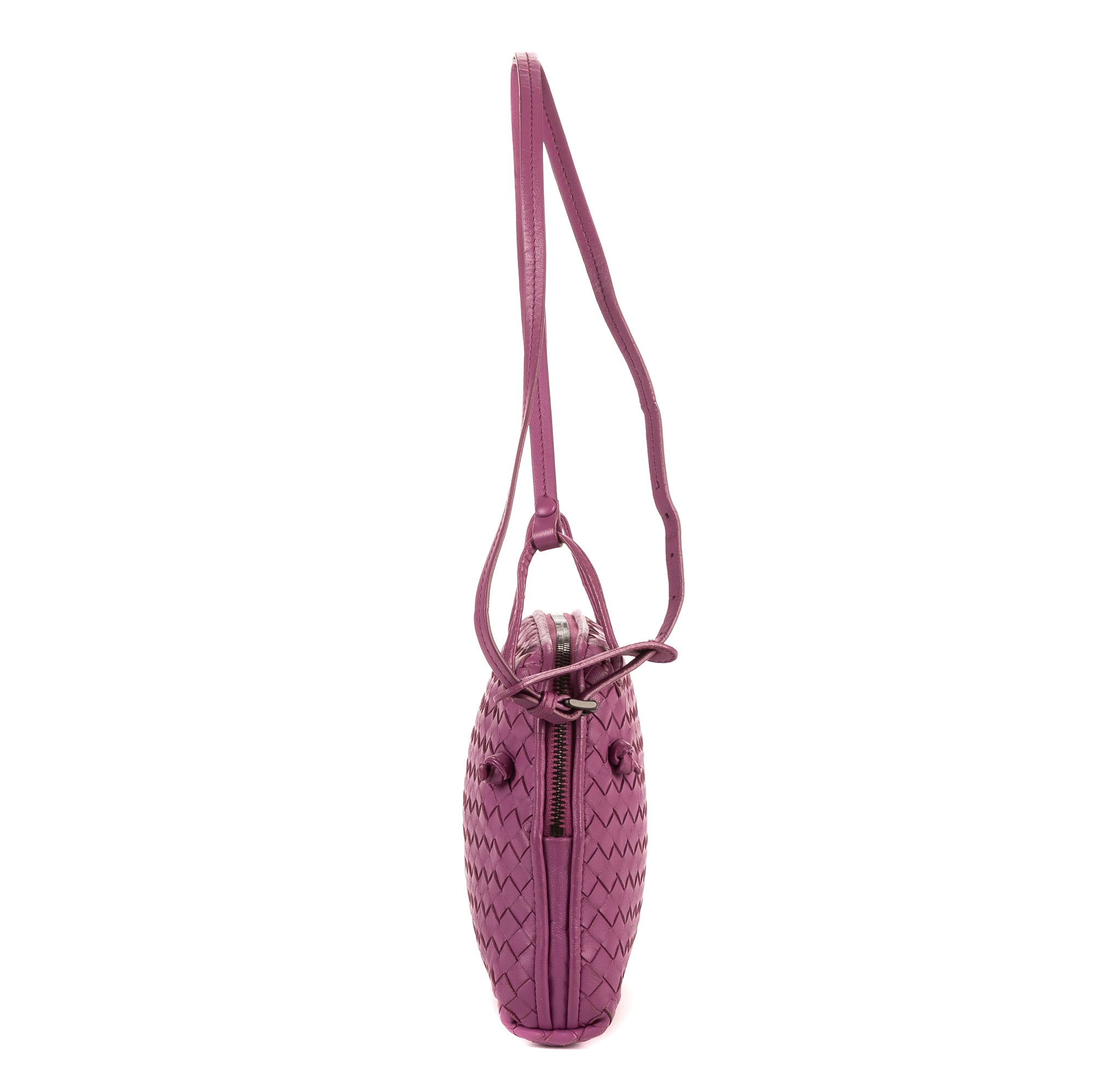 Crossbody Nodini Purple Intrecciato Leather