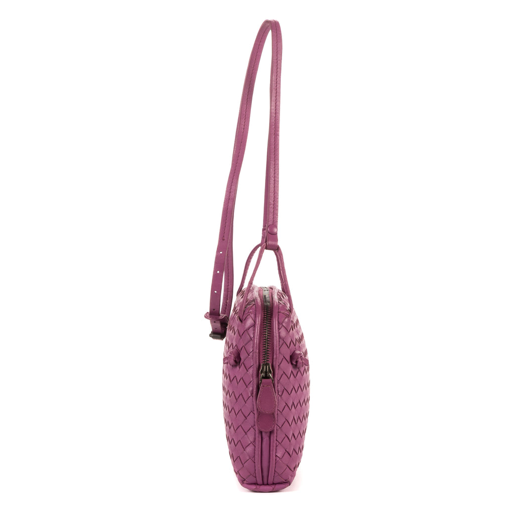 Crossbody Nodini Purple Intrecciato Leather