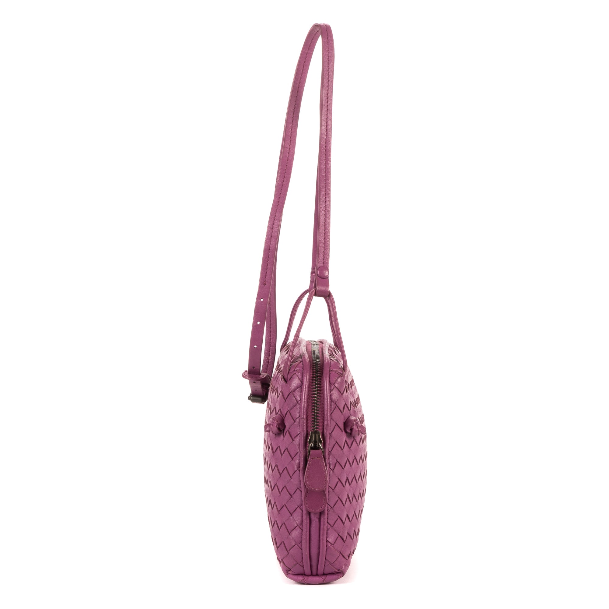 Crossbody Nodini Purple Intrecciato Leather