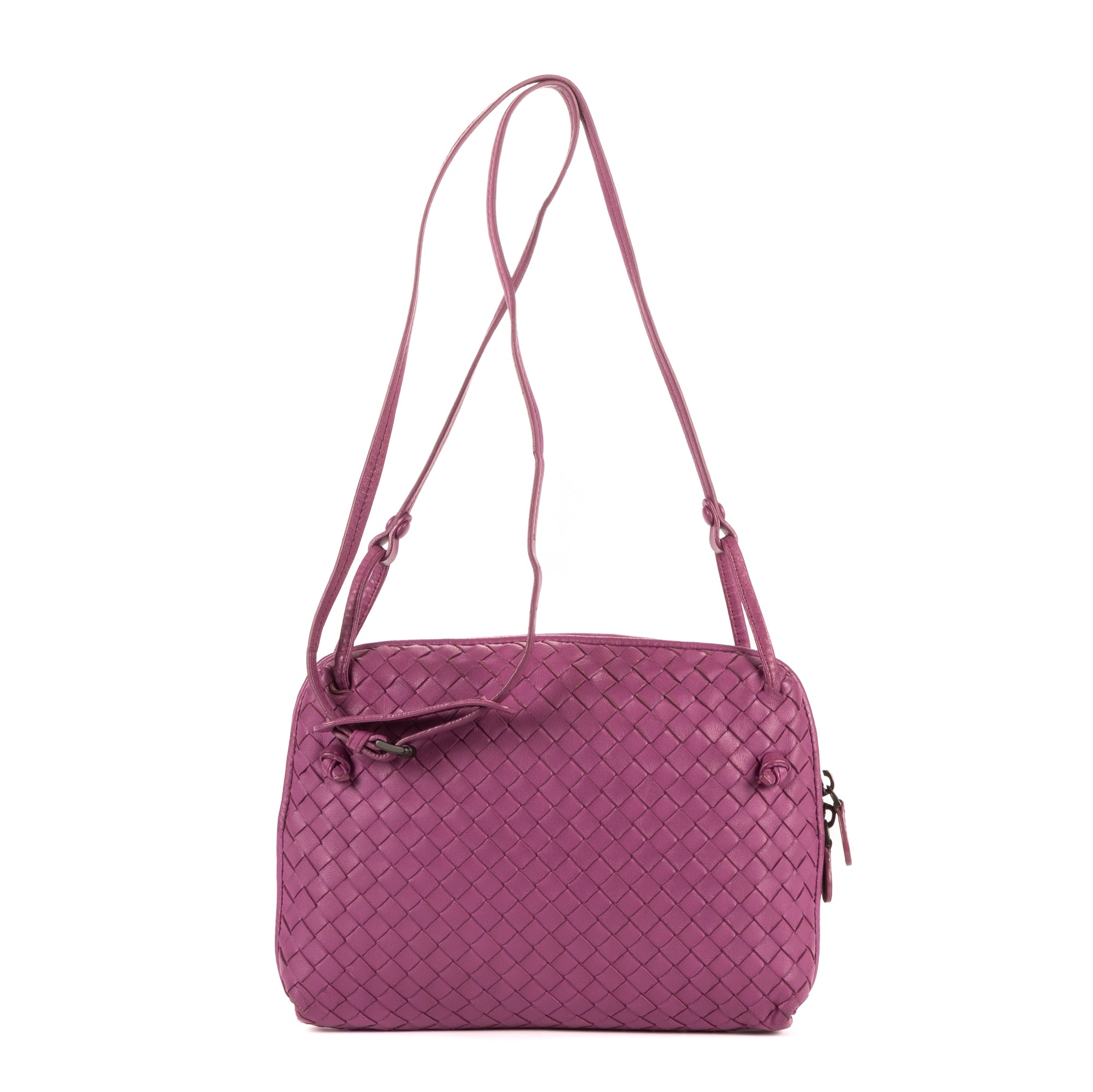 Crossbody Nodini Purple Intrecciato Leather