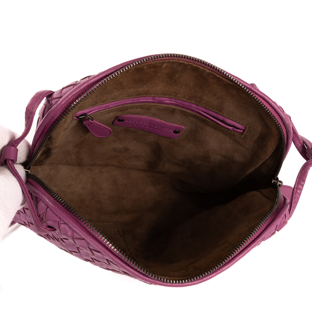 Crossbody Nodini Purple Intrecciato Leather