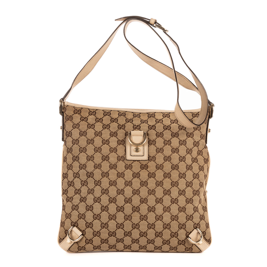 Sac bandoulière Abbey Messenger D-ring en toile monogrammée GG ivoire