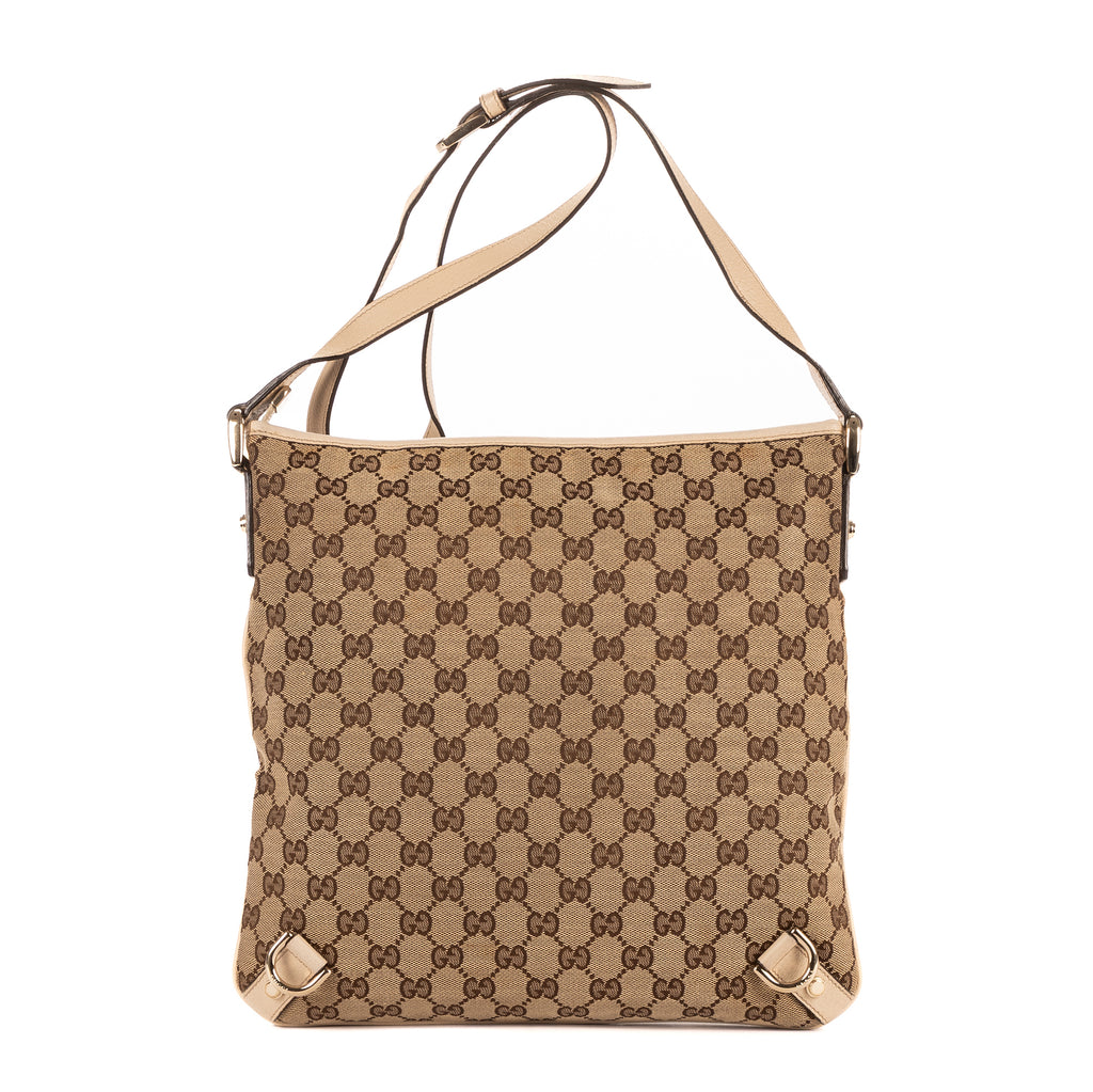 Sac bandoulière Abbey Messenger D-ring en toile monogrammée GG ivoire