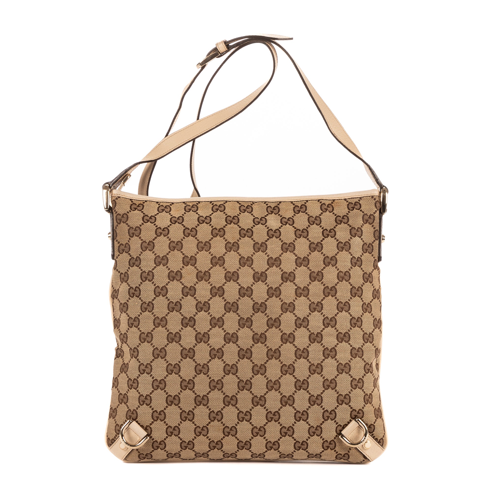 Sac bandoulière Abbey Messenger D-ring en toile monogrammée GG ivoire
