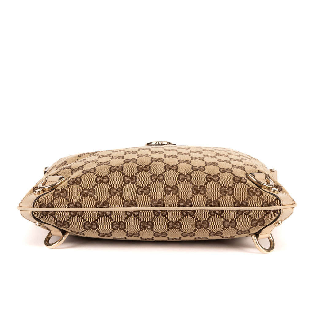 Sac bandoulière Abbey Messenger D-ring en toile monogrammée GG ivoire