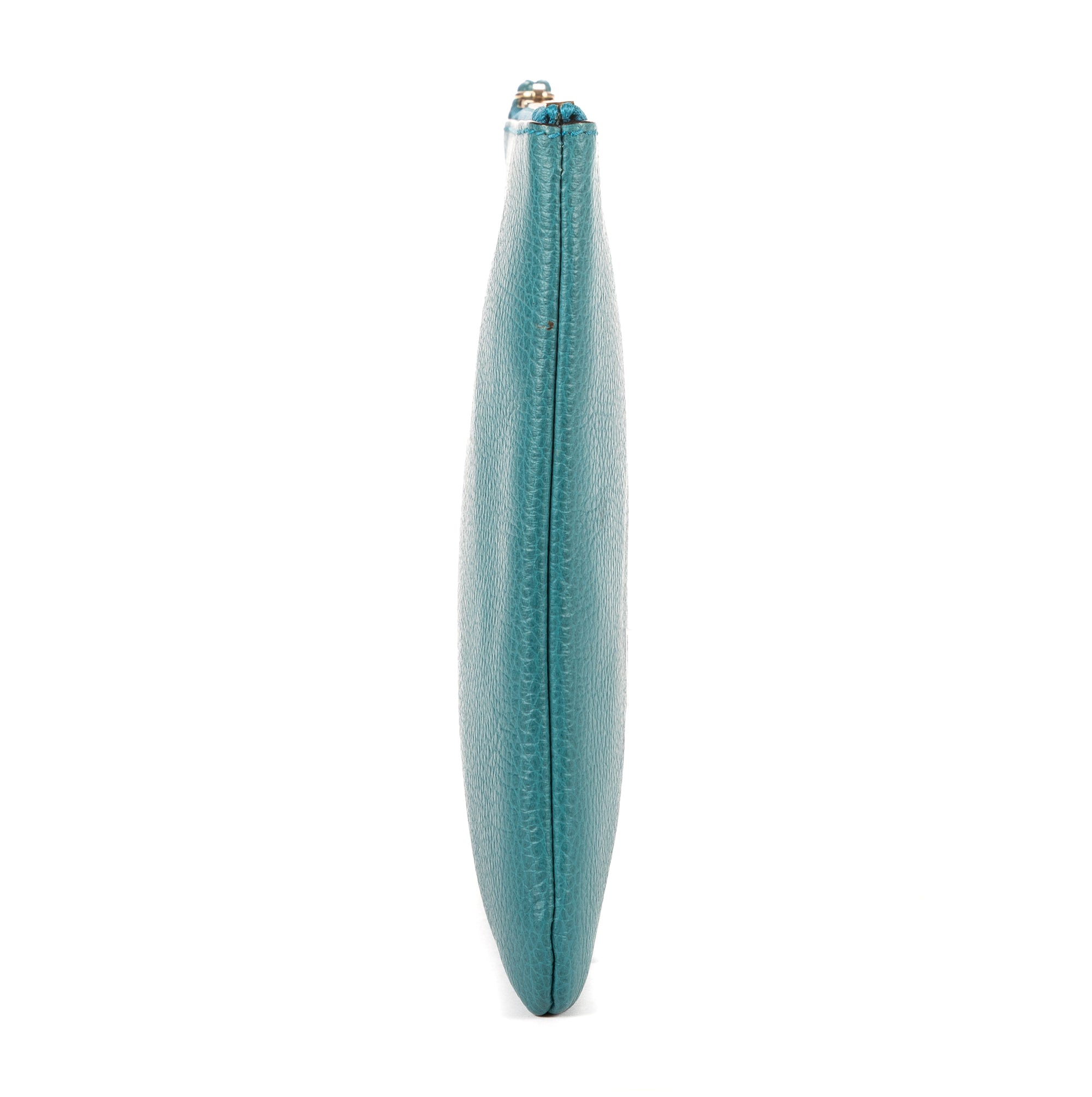 Clutch Bamboo Braided Tassel Zip Clutch Light Blue Grained Leather