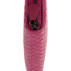 Portefeuille zippé en cuir nappa Intrecciato rose