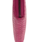Cartera de Piel de Napa Intrecciato Rosa con Cremallera Perimetral