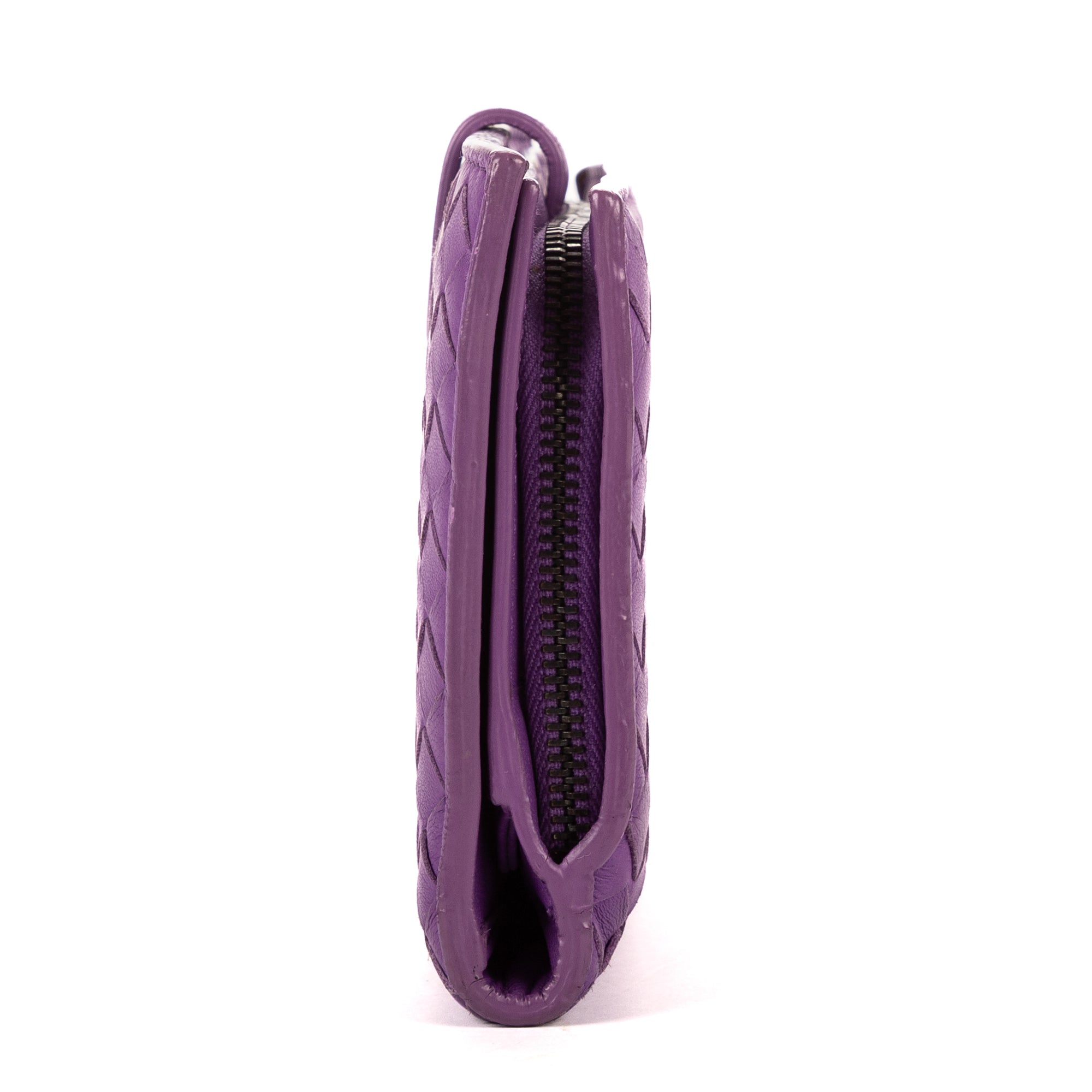 Wallet Continental Wallet Purple Intrecciato Nappa Leather