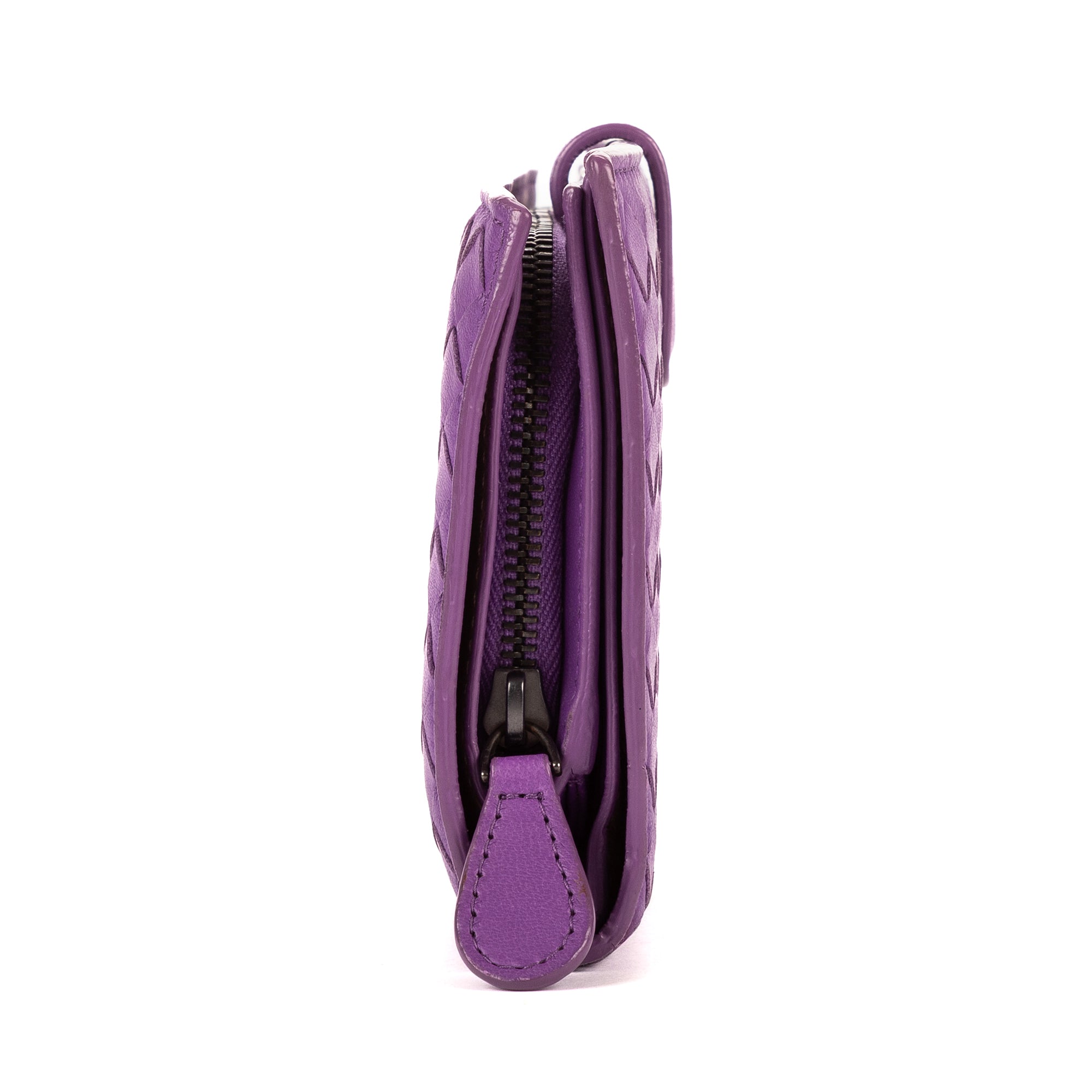 Wallet Continental Wallet Purple Intrecciato Nappa Leather
