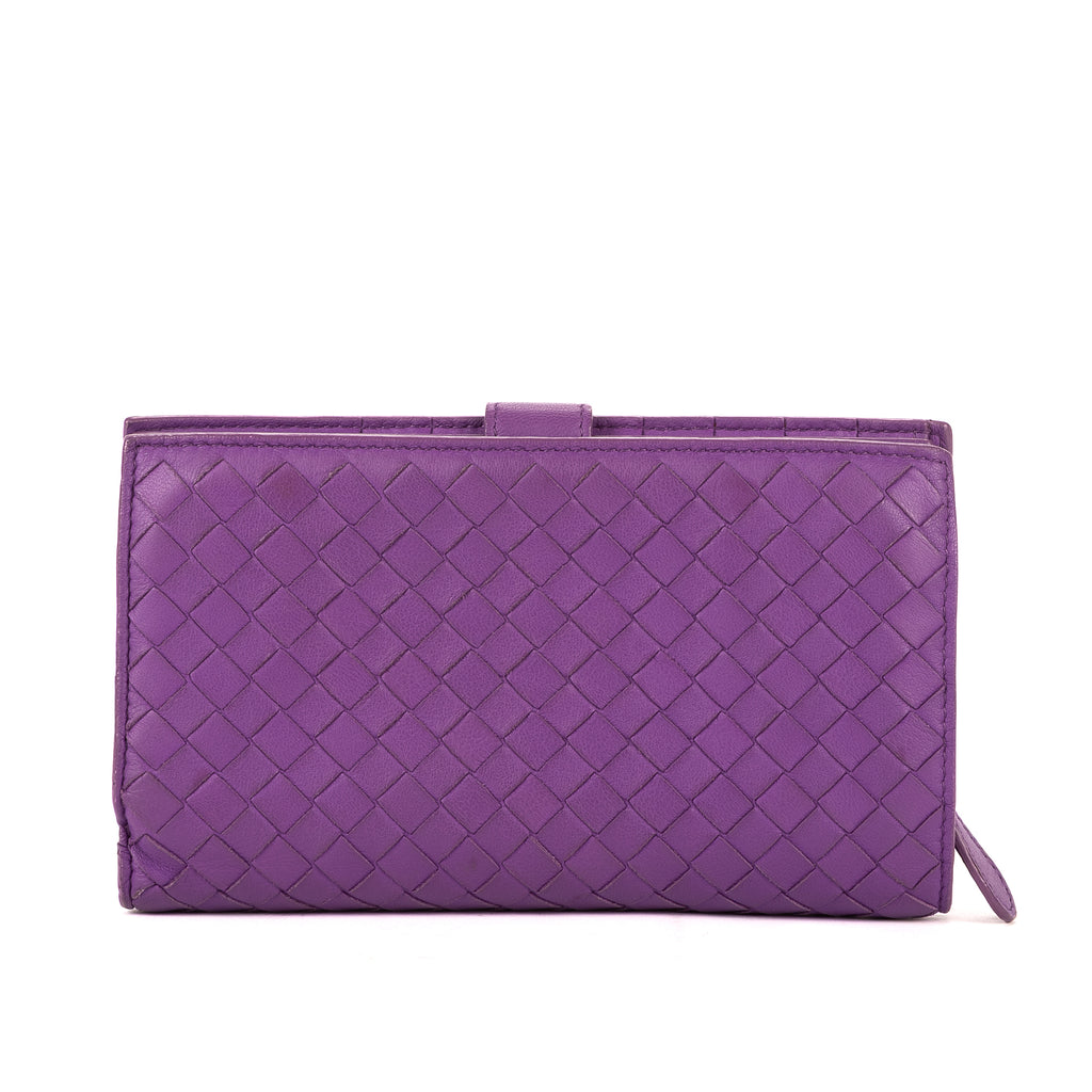 Wallet Continental Wallet Purple Intrecciato Nappa Leather