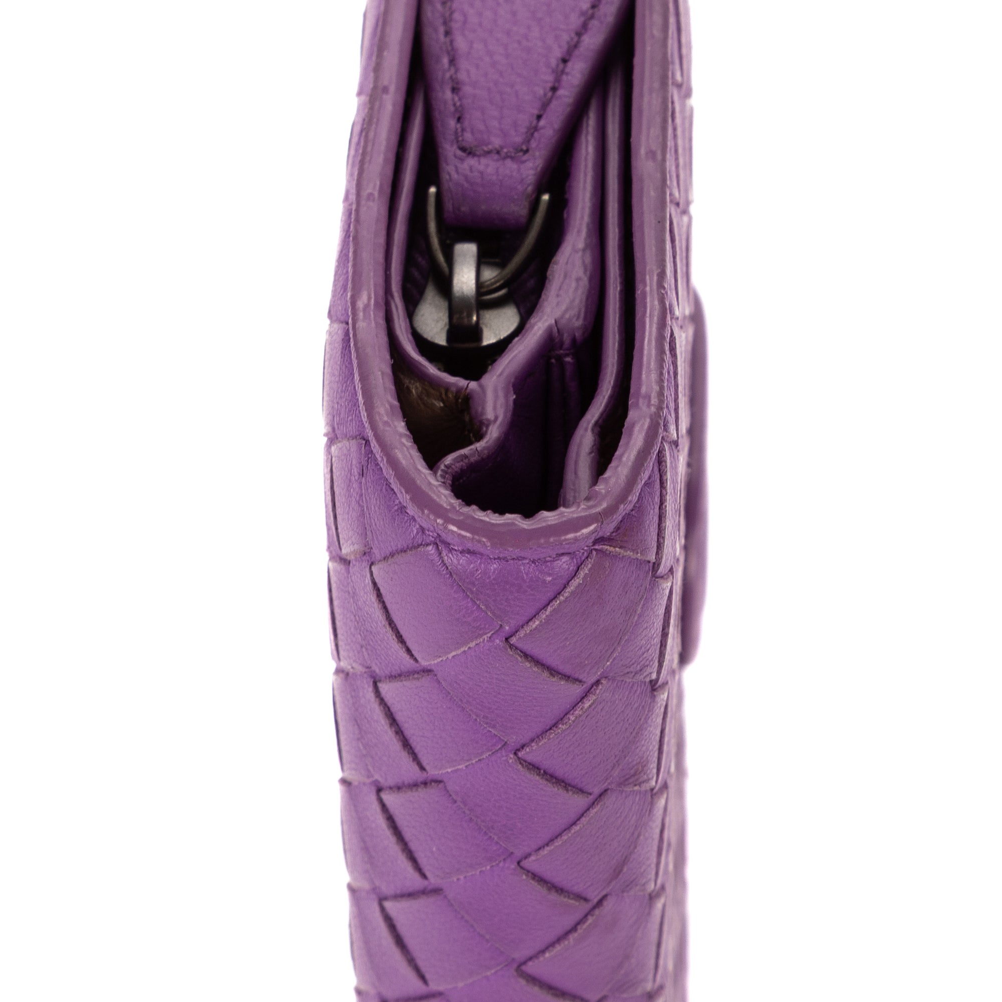 Wallet Continental Wallet Purple Intrecciato Nappa Leather