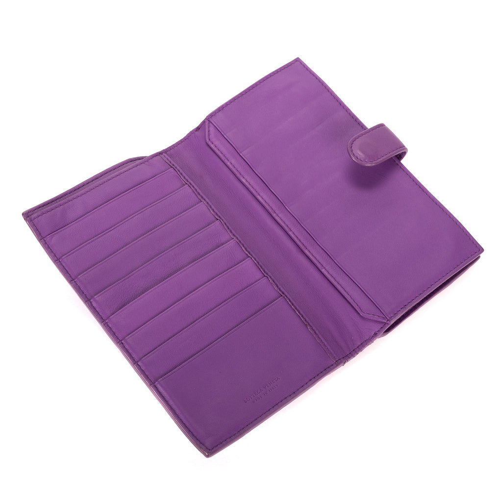 Wallet Continental Wallet Purple Intrecciato Nappa Leather