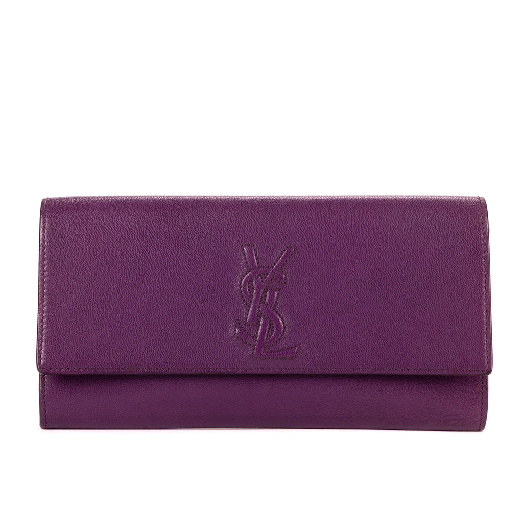 Pochette Clutch Belle De Jour Cuir Galet Violet