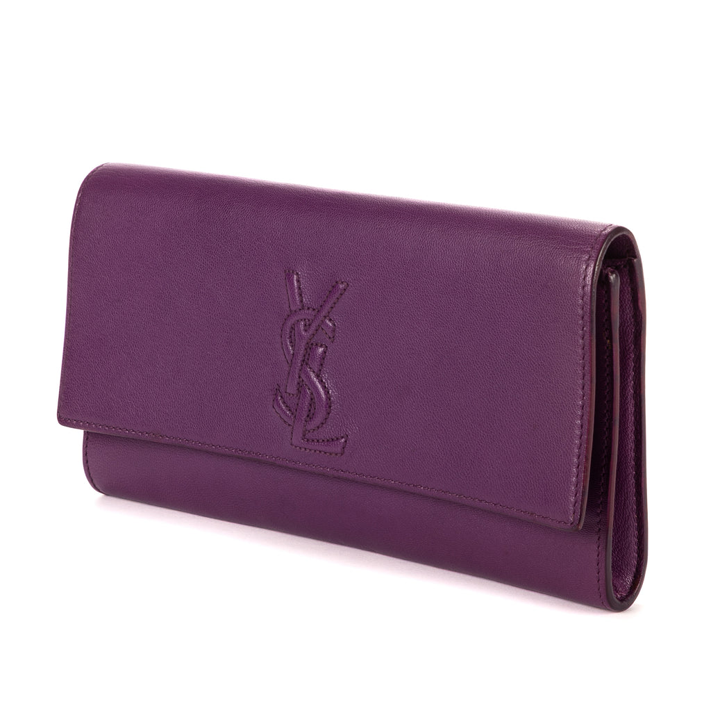 Pochette Clutch Belle De Jour Cuir Galet Violet