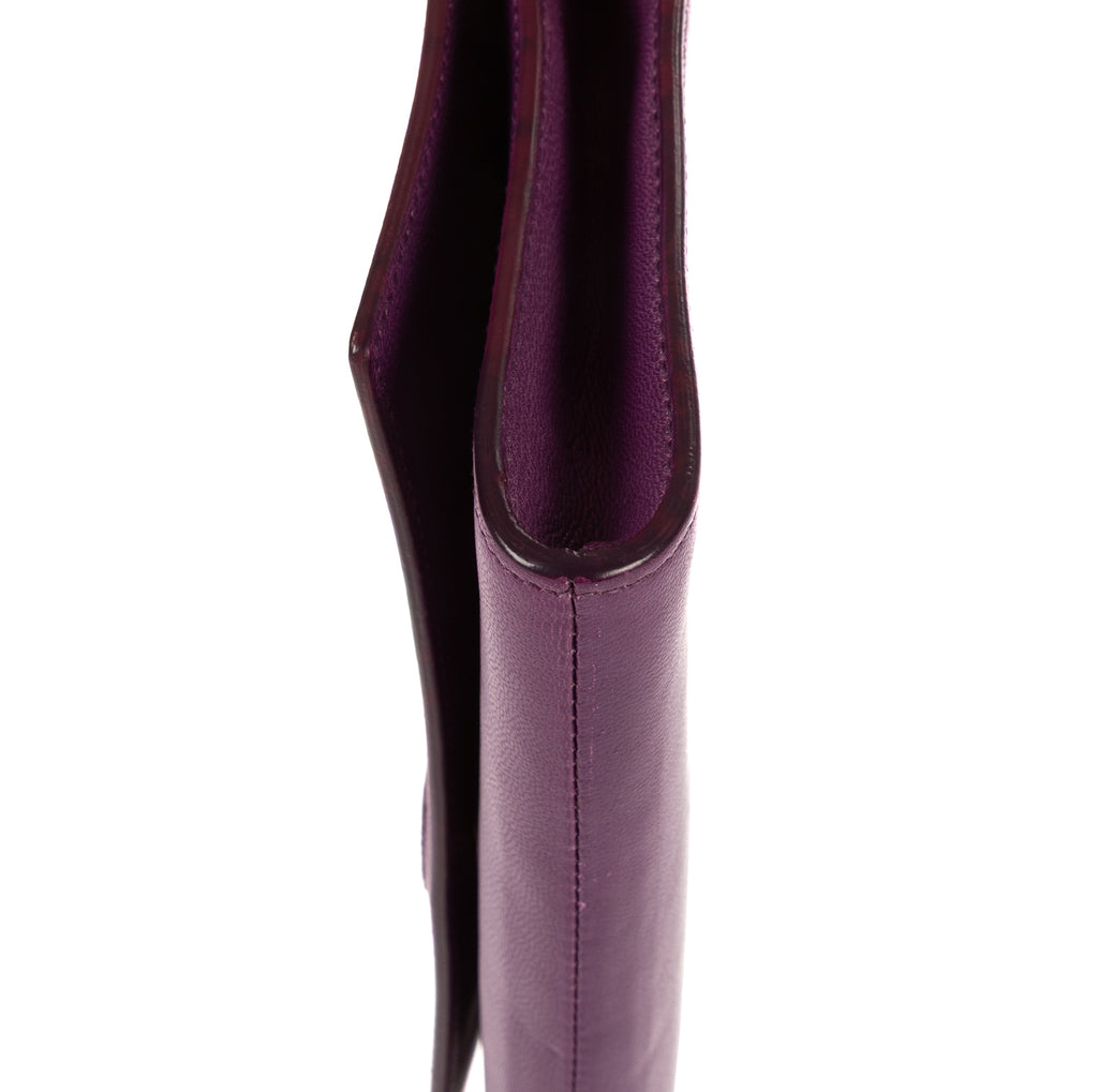 Pochette Clutch Belle De Jour Cuir Galet Violet