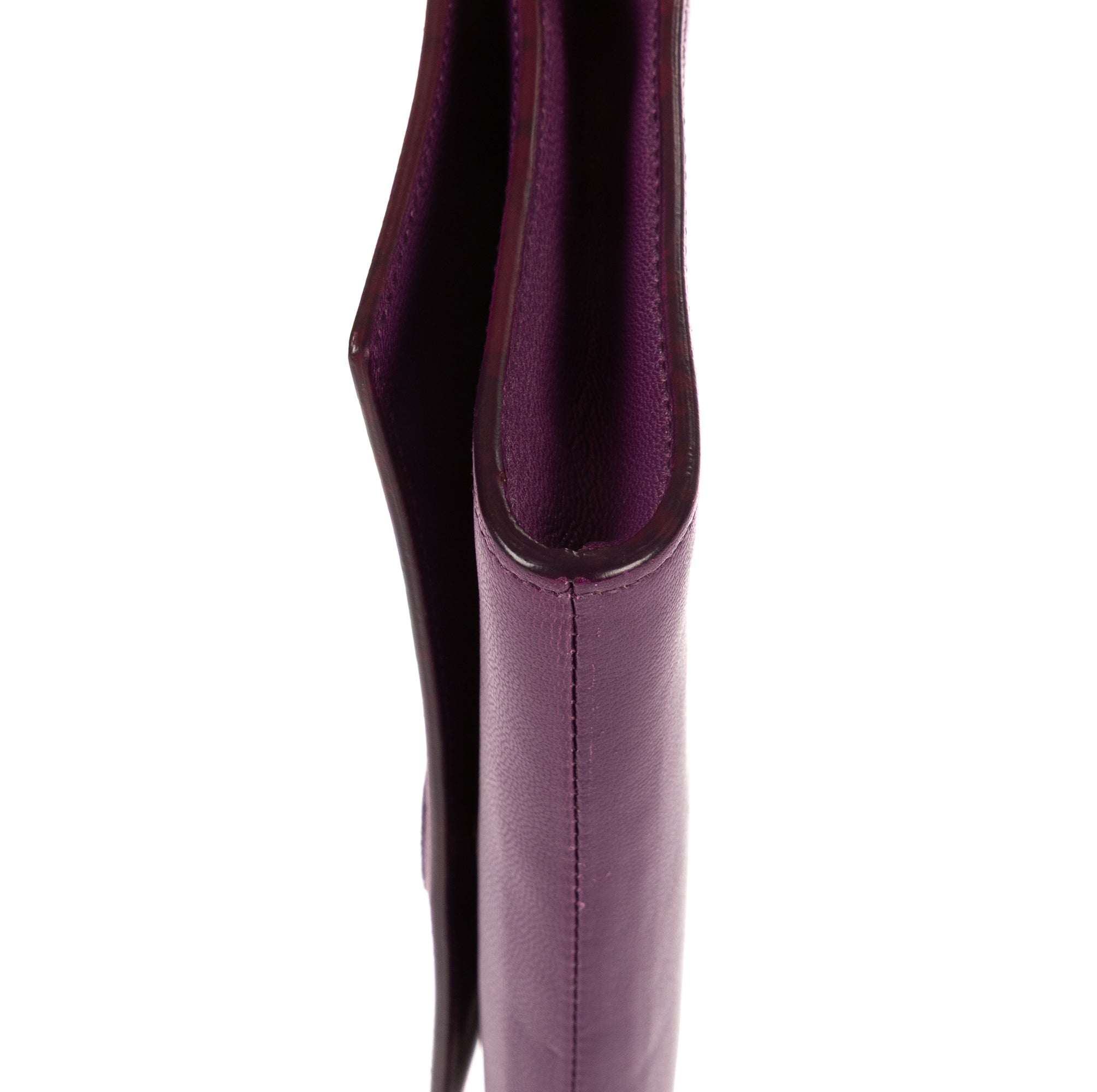 Pochette Clutch Belle De Jour Cuir Galet Violet