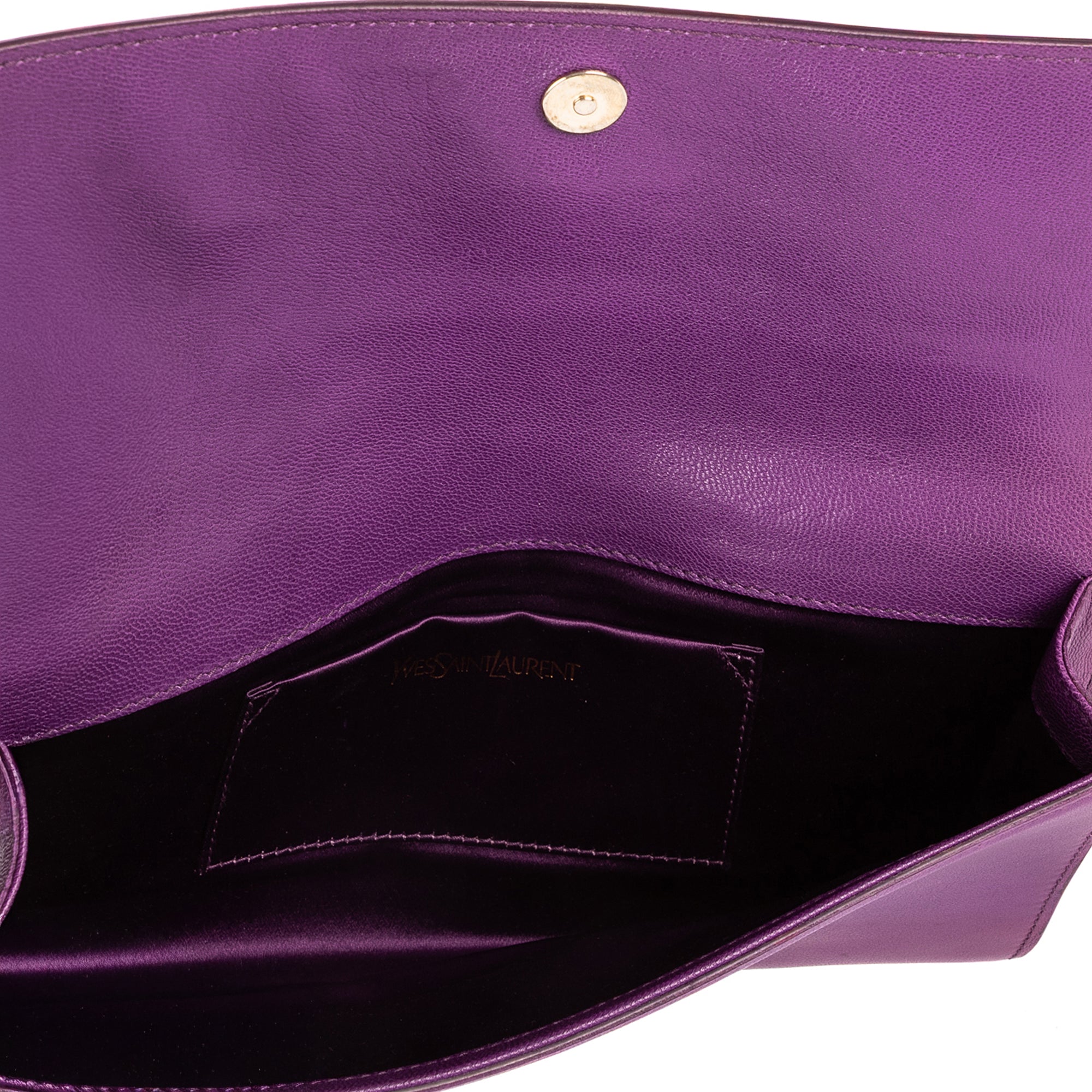 Pochette Clutch Belle De Jour Cuir Galet Violet