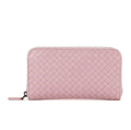 Portefeuille zippé en cuir nappa intrecciato rose