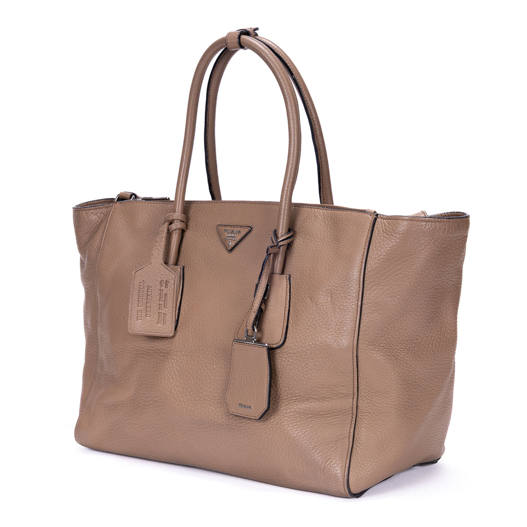 Shoulder Bag Square Flat Crossbody Dark Beige Deerskin Leather