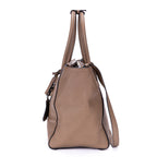 Shoulder Bag Square Flat Crossbody Dark Beige Deerskin Leather
