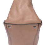 Shoulder Bag Square Flat Crossbody Dark Beige Deerskin Leather