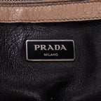 Shoulder Bag Square Flat Crossbody Dark Beige Deerskin Leather