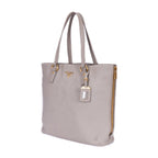 Bolso bandolera con cremallera lateral de piel Vitello Daino gris