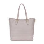 Bolso bandolera con cremallera lateral de piel Vitello Daino gris