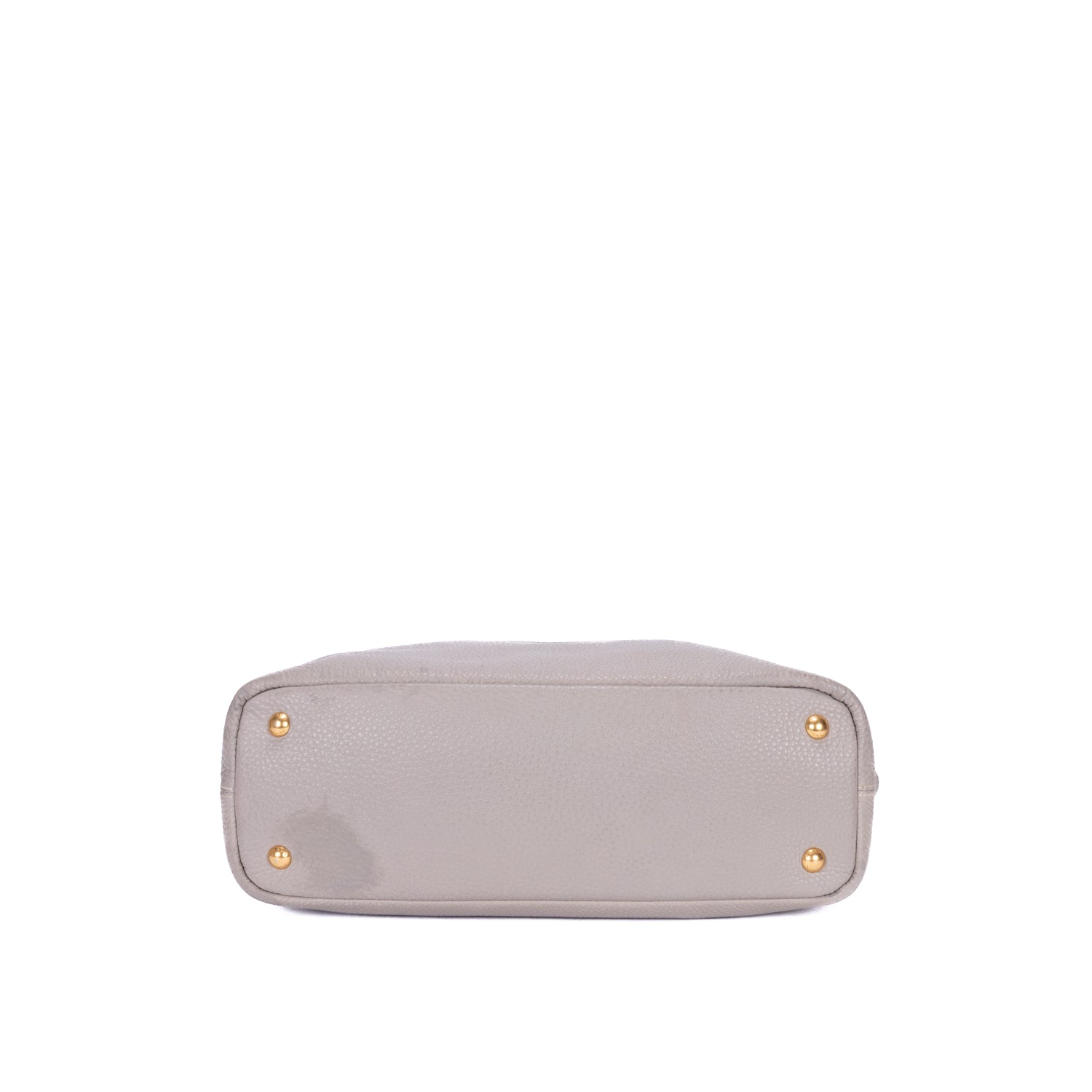 Bolso bandolera con cremallera lateral de piel Vitello Daino gris
