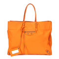 Sac porté épaule Papier A4 Orange Cuir de veau lisse