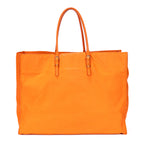 Sac porté épaule Papier A4 Orange Cuir de veau lisse