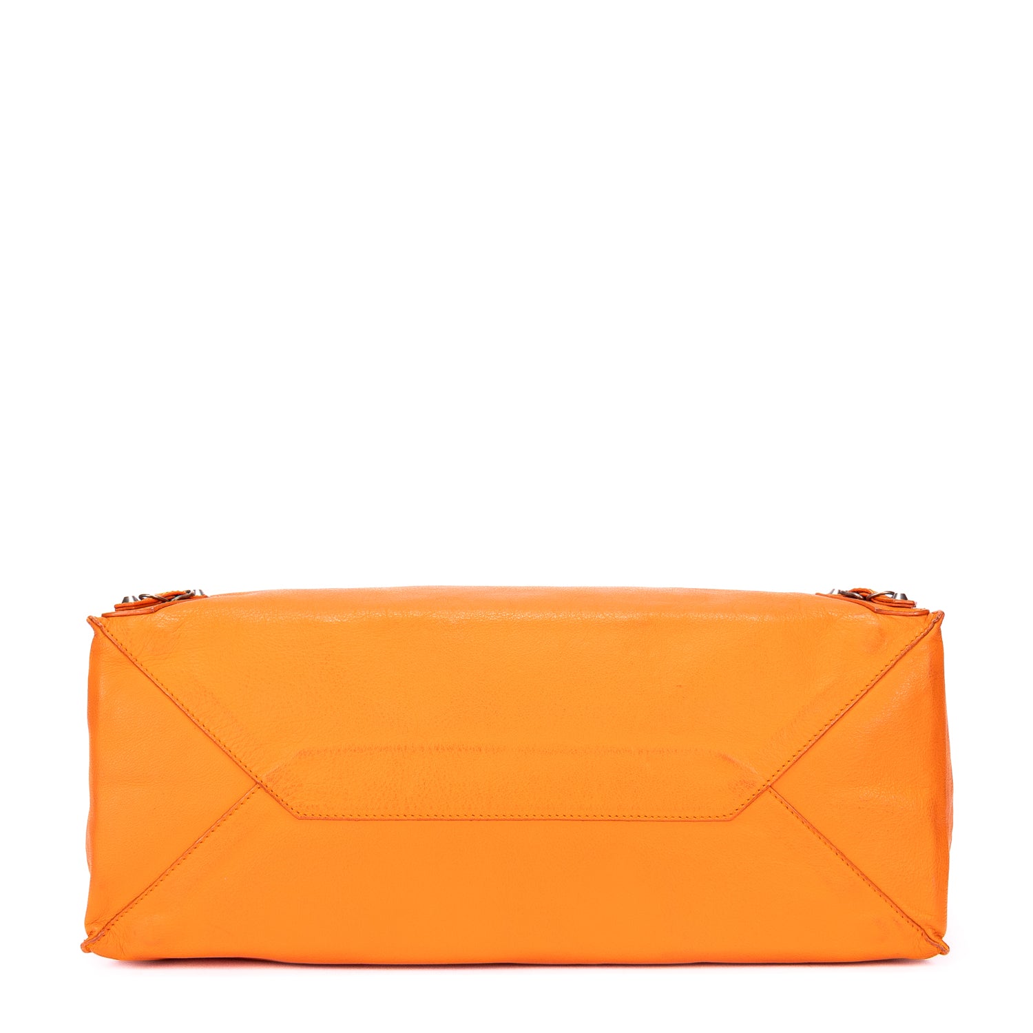 Sac porté épaule Papier A4 Orange Cuir de veau lisse