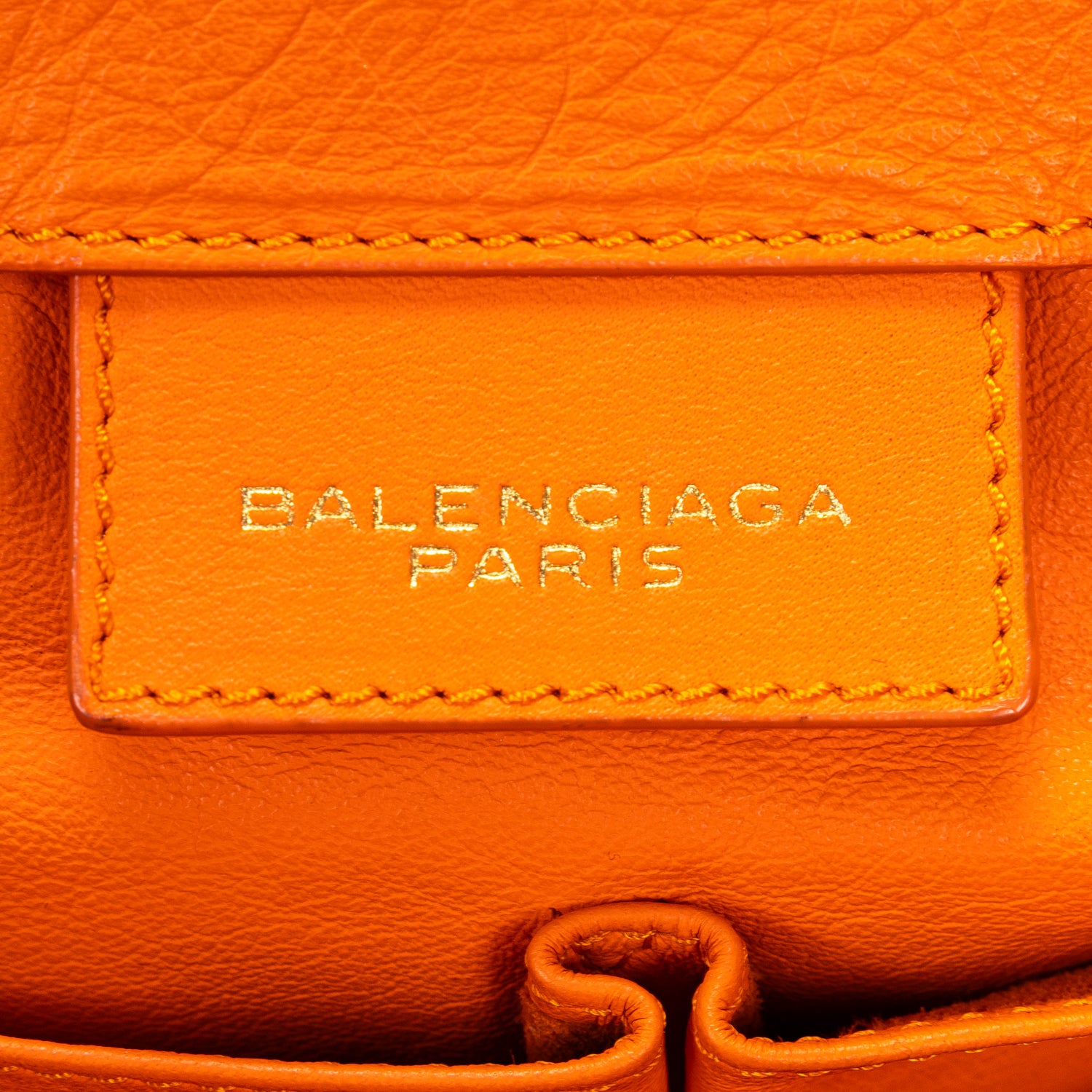 Sac porté épaule Papier A4 Orange Cuir de veau lisse