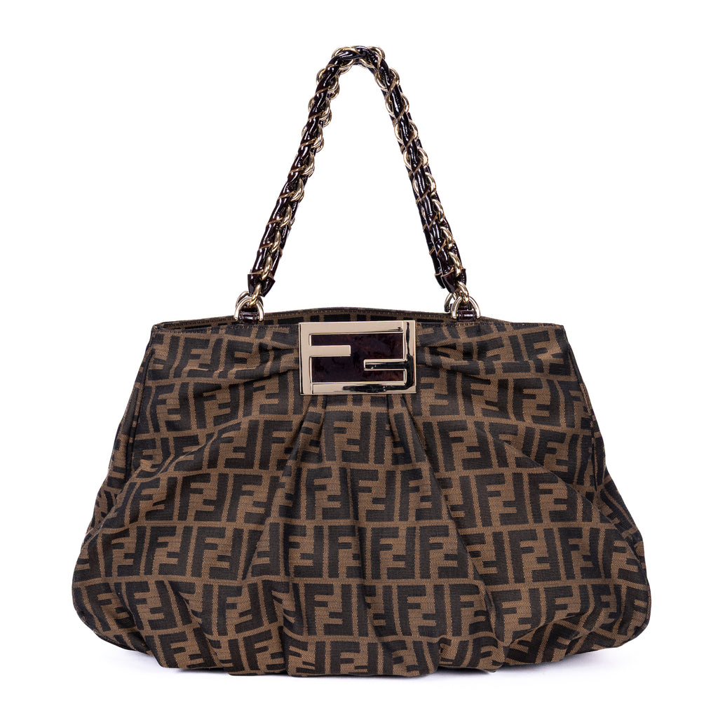 Bolso de mano Mia Tote grande de lona Zucca marrón