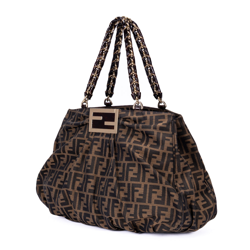 Bolso de mano Mia Tote grande de lona Zucca marrón