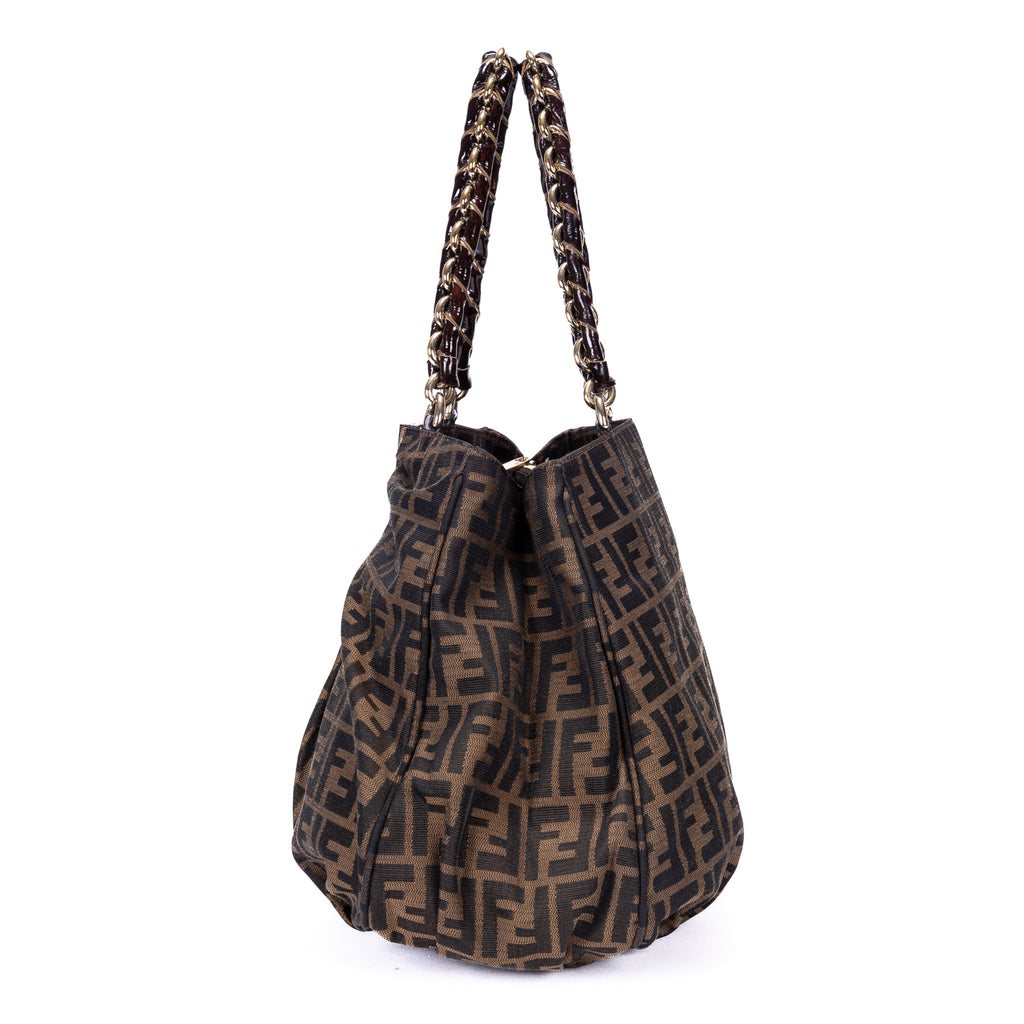 Bolso de mano Mia Tote grande de lona Zucca marrón