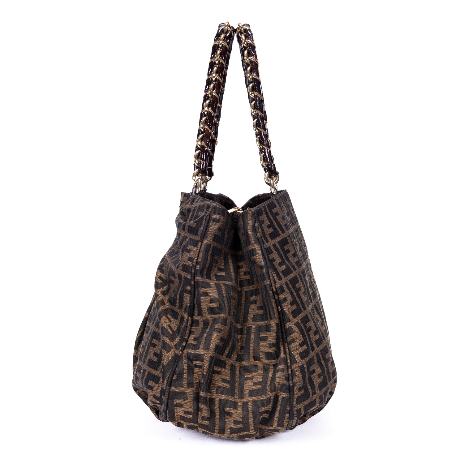 Handbag Mia Tote Large Brown Zucca Canvas