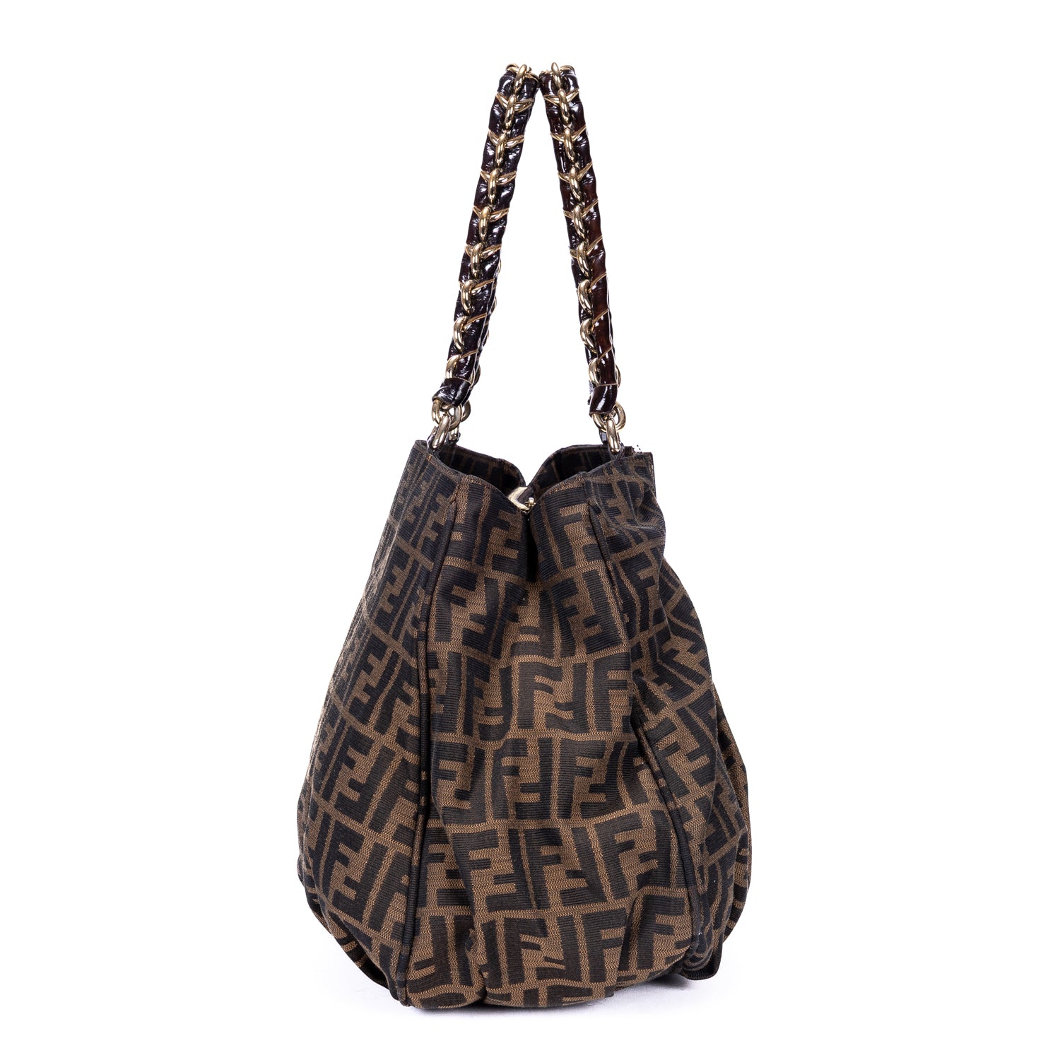 Handbag Mia Tote Large Brown Zucca Canvas
