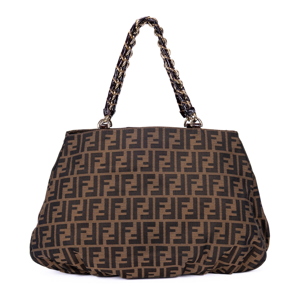Bolso de mano Mia Tote grande de lona Zucca marrón
