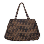 Bolso de mano Mia Tote grande de lona Zucca marrón