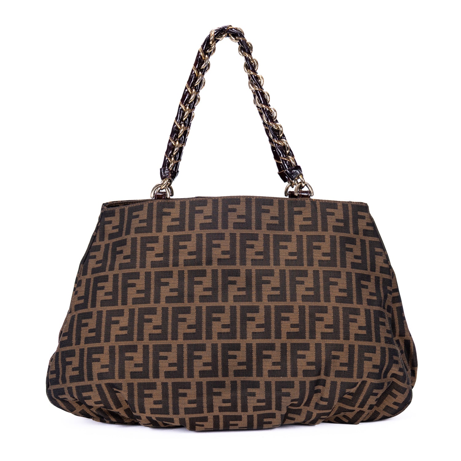 Handbag Mia Tote Large Brown Zucca Canvas
