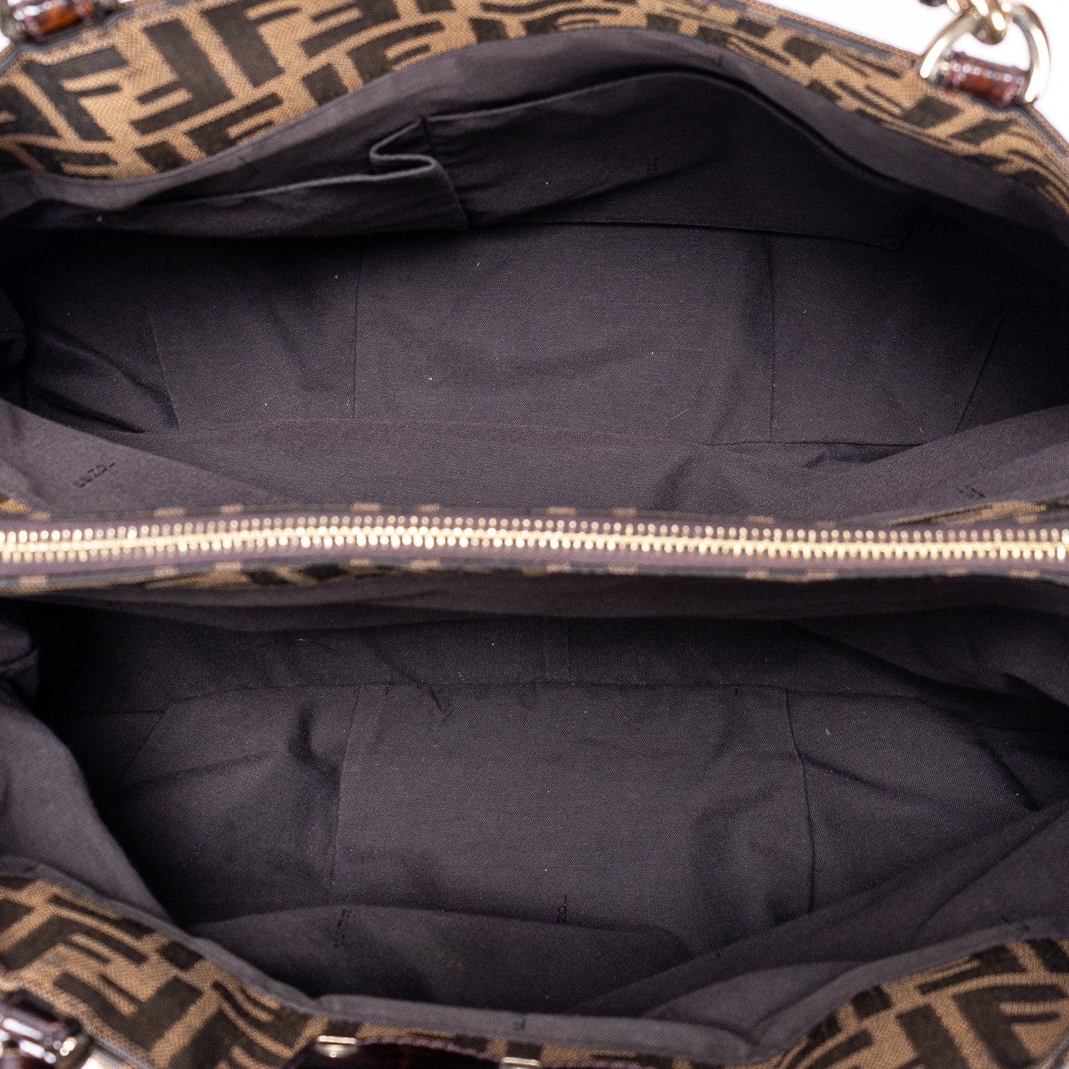 Bolso de mano Mia Tote grande de lona Zucca marrón