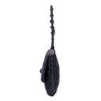 Shoulder Bag Medium Crystal Chain Flap Clutch Black Nappa Matelasse Leather